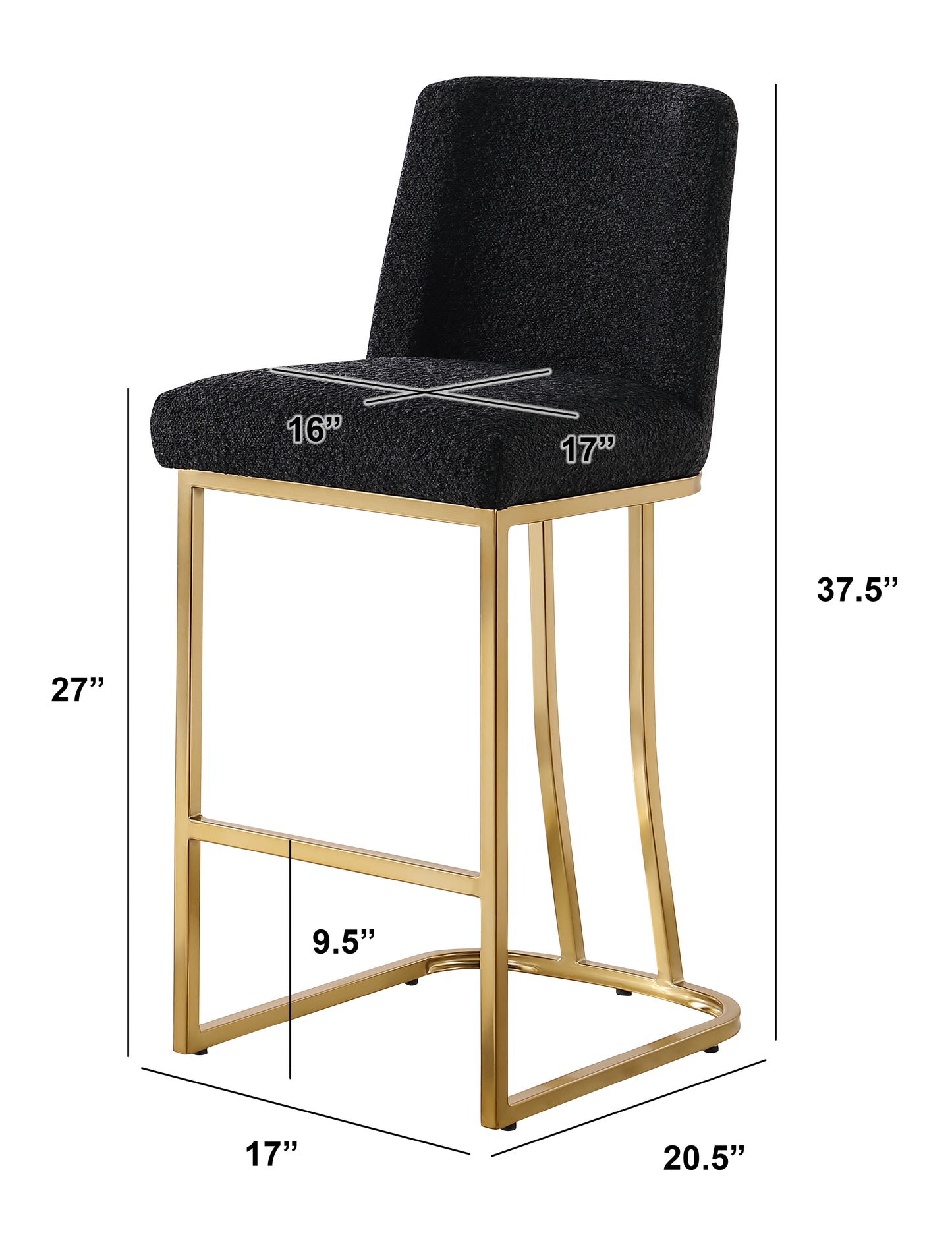 CH100-7 & CH500-7 : Modern 26" Counter Height Chairs with Chrome Finished Back Ring Handle (Set of 2)
