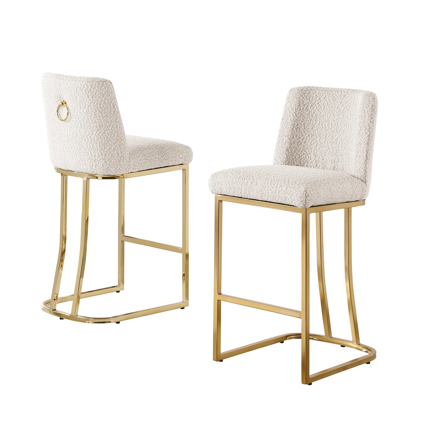 CH100-7 & CH500-7 : Modern 26" Counter Height Chairs with Chrome Finished Back Ring Handle (Set of 2)