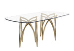 Modern Rectangular Glass Top Dining Table With Chrome Base by Quality Living Furniture