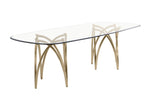 Modern Rectangular Glass Top Dining Table With Chrome Base by Quality Living Furniture