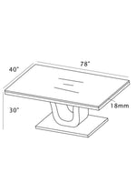 Modern Rectangle Dining Table with White Marble Top and Polished U-Base (D13 & D14-DT) by Quality Living Furniture
