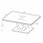 Modern Rectangle Dining Table with White Marble Top and Polished U-Base (D13 & D14-DT) by Quality Living Furniture
