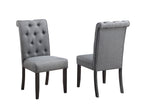 White Faux Marble Dining Set with Button Tufted Seating, Gray & Beige Upholstery (D185 & D186) by Quality Living Furniture