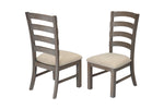 Traditional Wooden Dining Set With Extension Leaf And Gray or Beige Chairs (D21 & D22) by Quality Living Furniture
