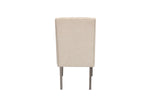 Modern Farmhouse Beige Linen Dining Chairs with Button Tufting and Weathered Gray Legs (Set of 2) by Quality Living Furniture