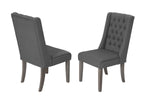 104-Inch Modern Traditional Rustic Gray Dining Set with Tufted Linen Chairs (D25 & D26) by Quality Living Furniture