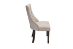 Classic Beige Linen Parsons Dining Chairs with Button Tufting and Nailhead Trim (Set of 2) (D42) by Quality Living Furniture