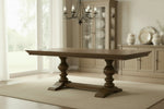 Traditional Double Pedestal Solid Wood Dining Table For Home by Quality Living Furniture