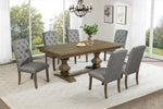 Traditional Solid Wood Trestle Dining Set With Upholstered Chairs (D702 D703) by Quality Living Furniture