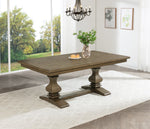 Traditional Solid Wood Trestle Dining Set With Upholstered Chairs (D702 D703) by Quality Living Furniture