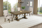 Traditional Solid Wood Trestle Dining Set With Upholstered Chairs (D702 D703) by Quality Living Furniture