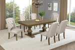 Traditional Solid Wood Trestle Dining Set With Upholstered Chairs (D702 D703) by Quality Living Furniture