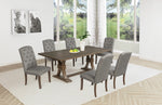 Traditional Solid Wood Rectangular Trestle Dining Set With Chairs by Quality Living Furniture