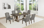 Traditional Solid Wood Rectangular Trestle Dining Set With Chairs by Quality Living Furniture