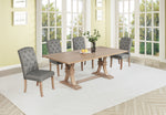 Traditional Solid Wood Rectangular Trestle Dining Table Set With Chairs by Quality Living Furniture