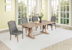 Traditional Solid Wood Rectangular Trestle Dining Table Set With Chairs by Quality Living Furniture