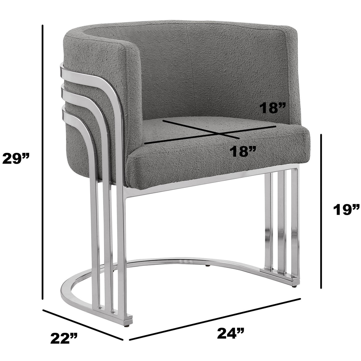 SC020-7, CH020-7, & BS020-7: Modern Teddy Fabric Chairs with Chrome Base
