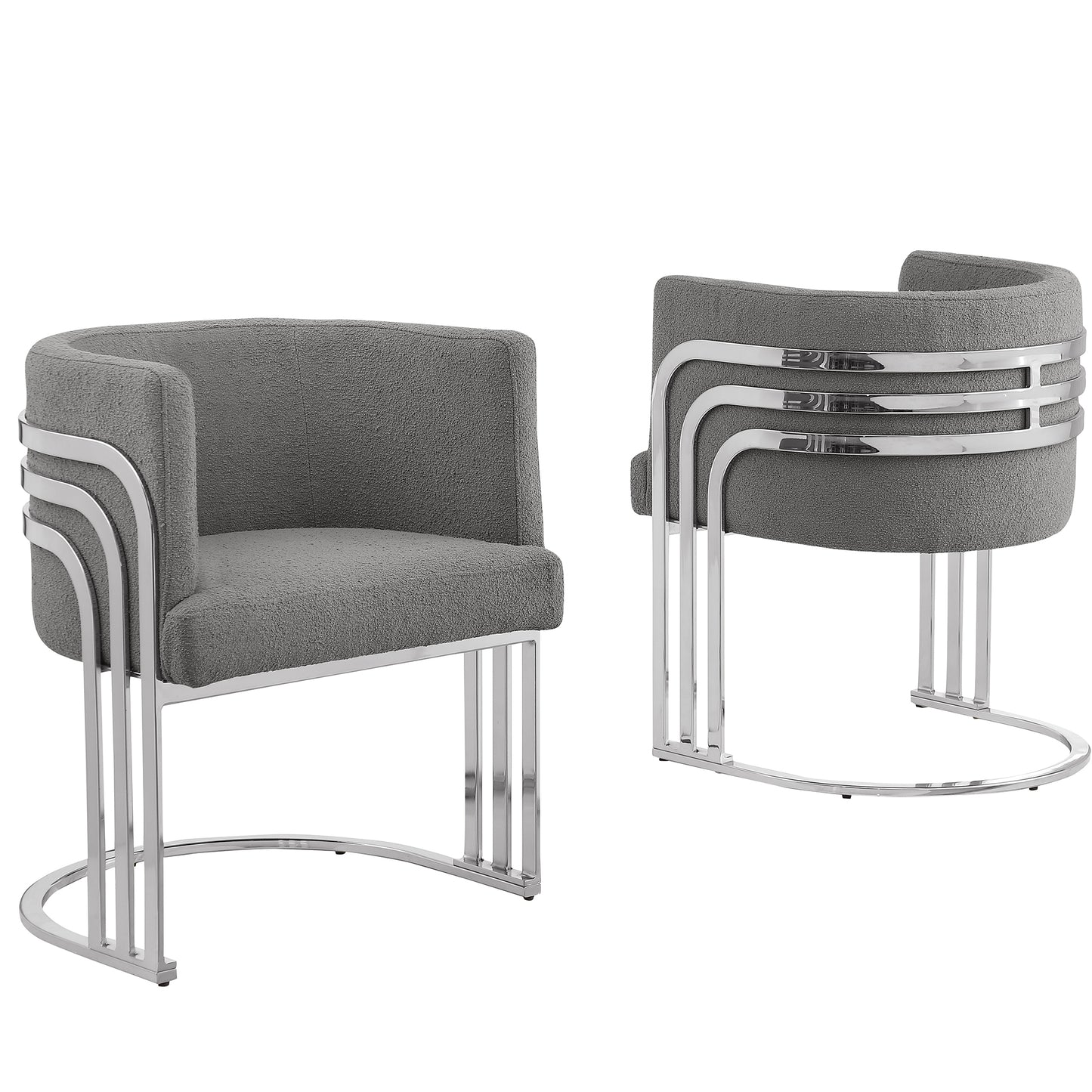 SC020-7, CH020-7, & BS020-7: Modern Teddy Fabric Chairs with Chrome Base