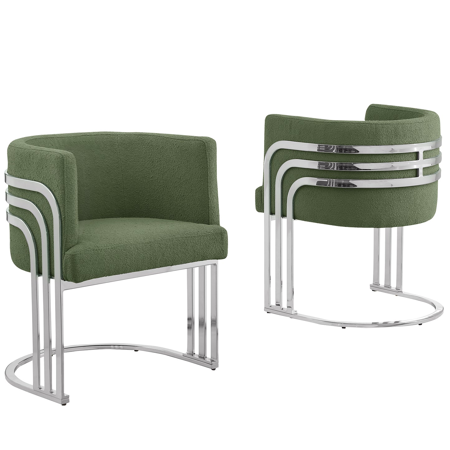 SC020-7, CH020-7, & BS020-7: Modern Teddy Fabric Chairs with Chrome Base