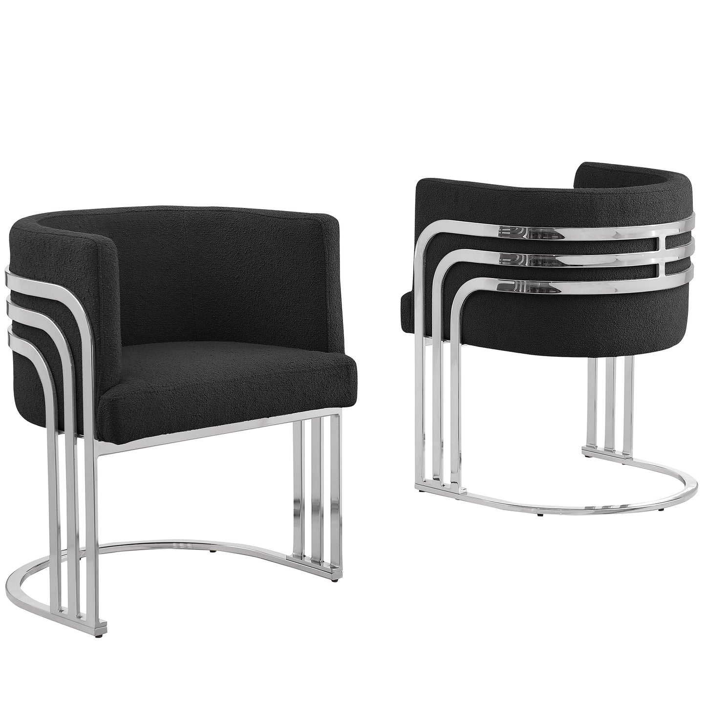 SC020-7, CH020-7, & BS020-7: Modern Teddy Fabric Chairs with Chrome Base