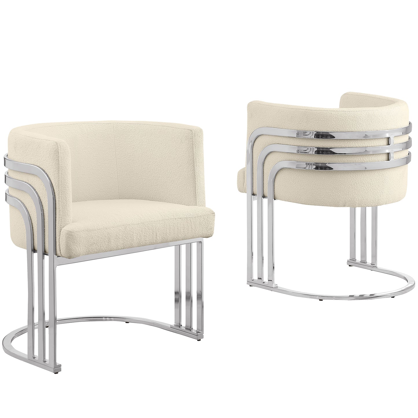 SC020-7, CH020-7, & BS020-7: Modern Teddy Fabric Chairs with Chrome Base