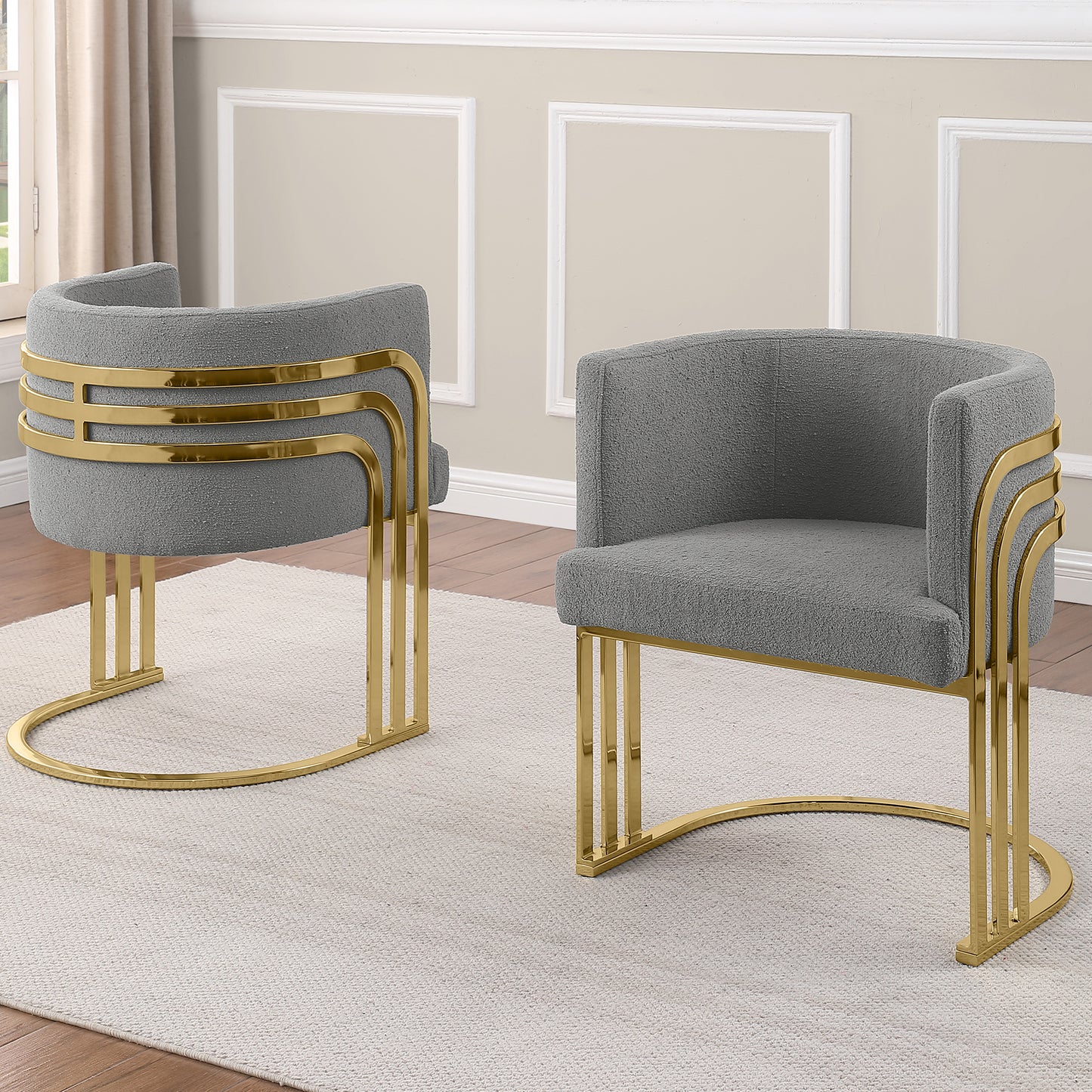 SC020-7, CH020-7, & BS020-7: Modern Teddy Fabric Chairs with Chrome Base