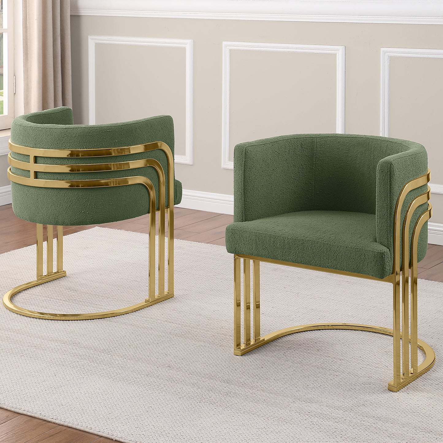 SC020-7, CH020-7, & BS020-7: Modern Teddy Fabric Chairs with Chrome Base