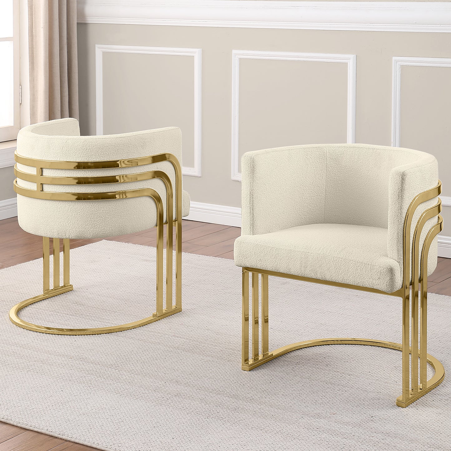 SC020-7, CH020-7, & BS020-7: Modern Teddy Fabric Chairs with Chrome Base