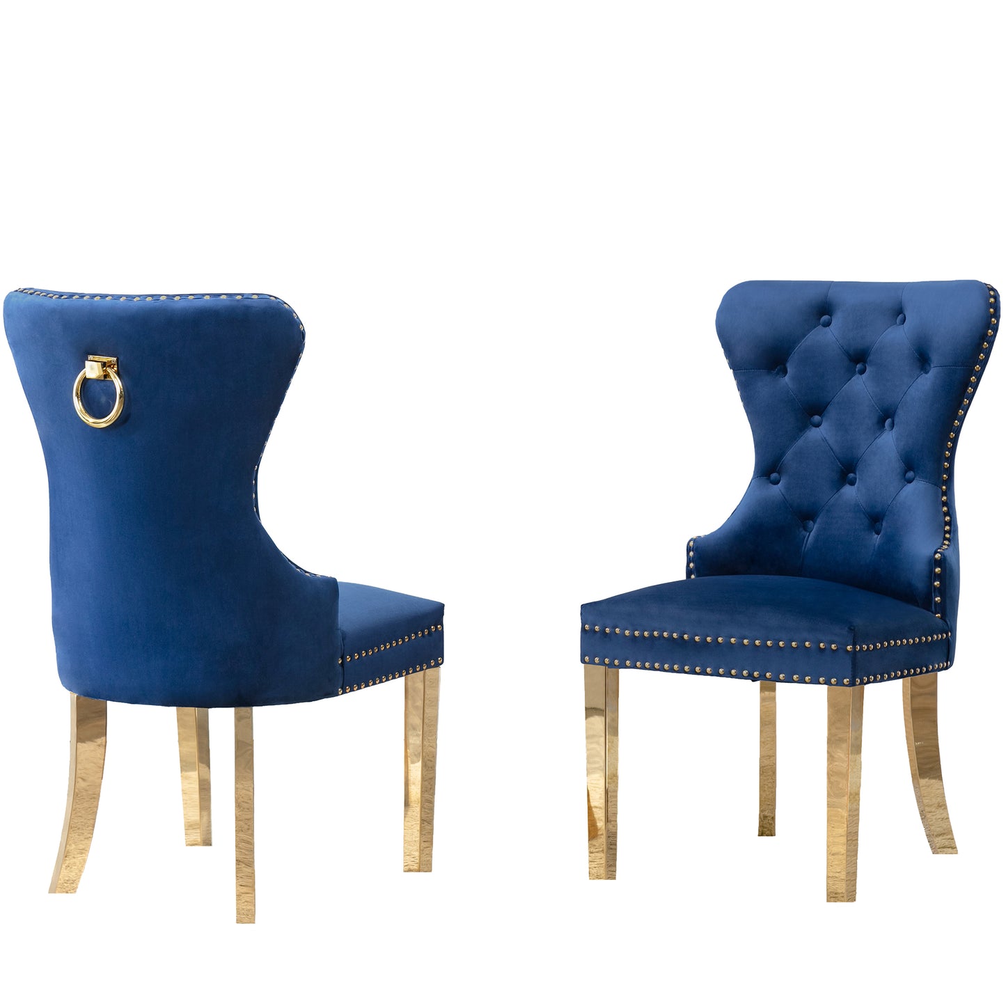 SC45-48 & SC115-8: Velvet Wing Back Button Tufted Chairs with Stainless Steel Legs