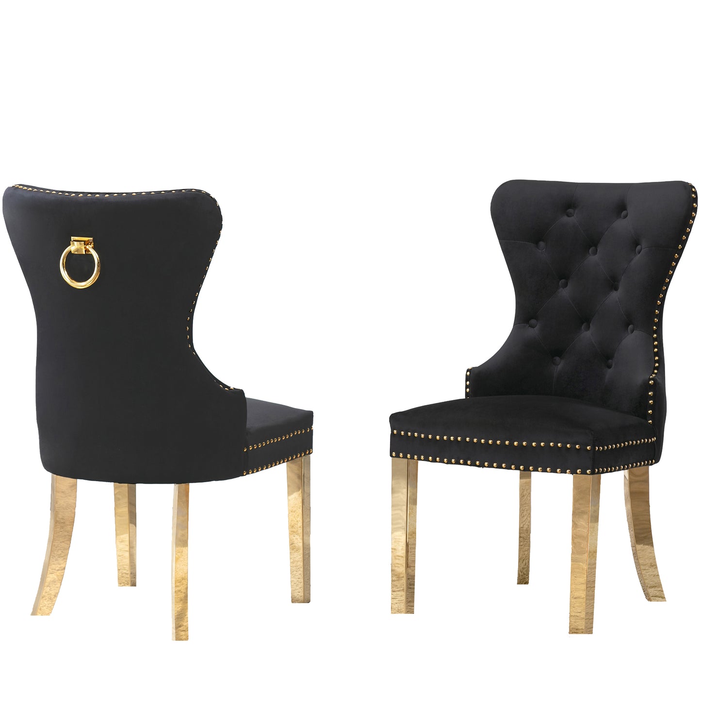 SC45-48 & SC115-8: Velvet Wing Back Button Tufted Chairs with Stainless Steel Legs