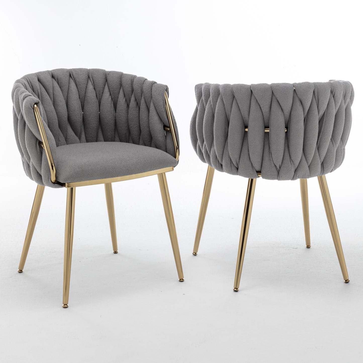 SC265-7, CH265-7, & BS265-7: Braided Barrel Chairs in Boucle Fabric
