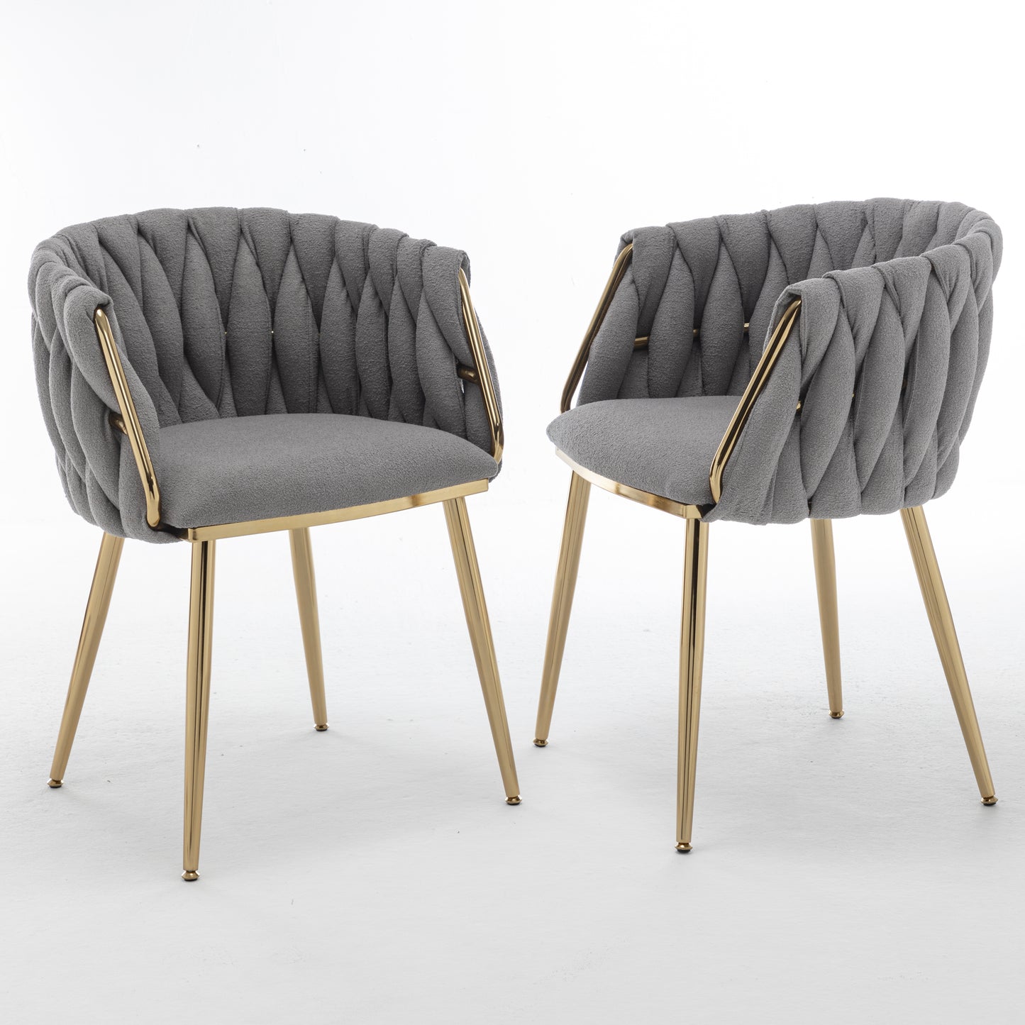 SC265-7, CH265-7, & BS265-7: Braided Barrel Chairs in Boucle Fabric