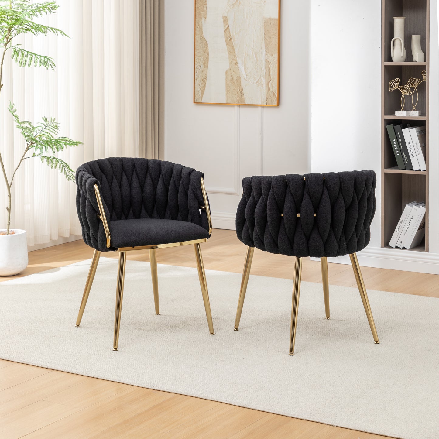 SC265-7, CH265-7, & BS265-7: Braided Barrel Chairs in Boucle Fabric