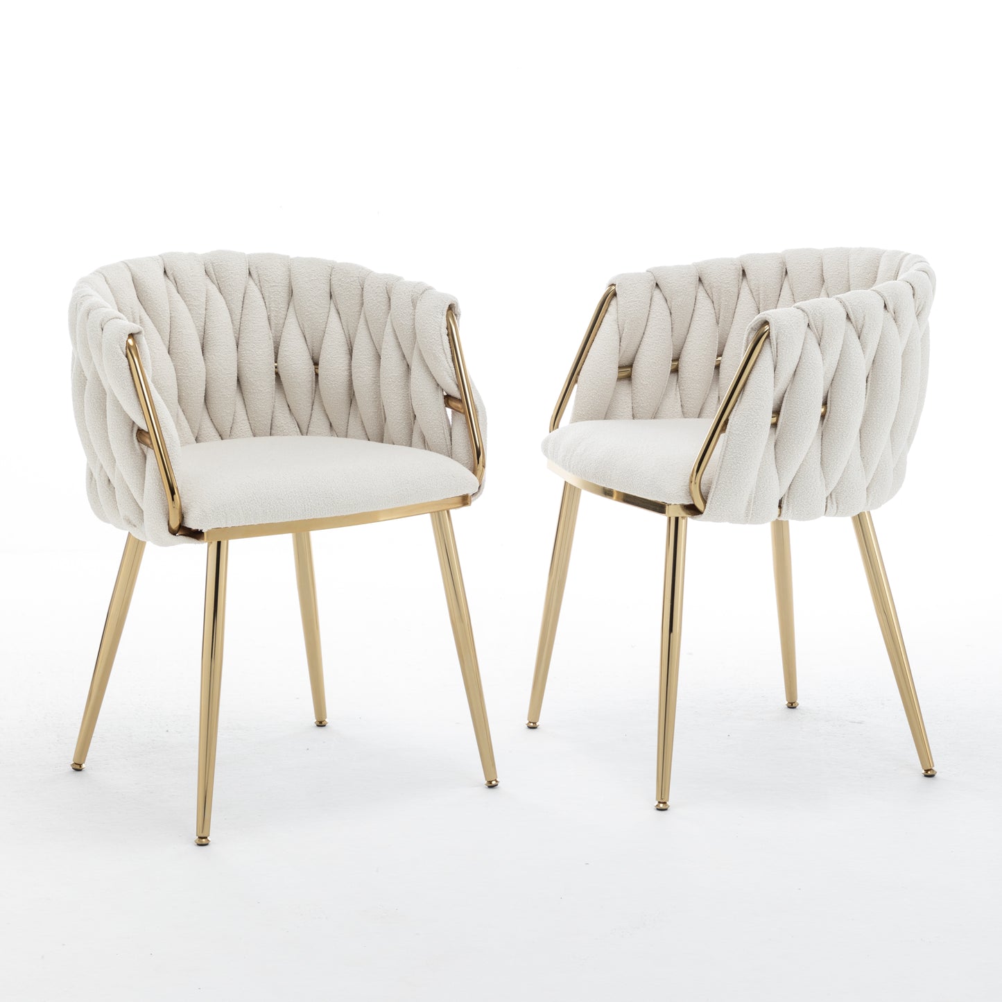 SC265-7, CH265-7, & BS265-7: Braided Barrel Chairs in Boucle Fabric