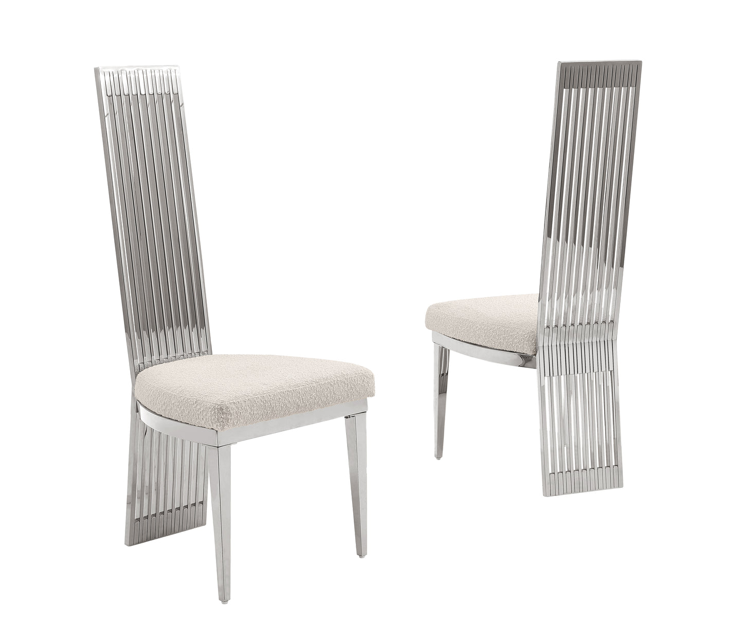 SC278 & SC279: Tall Slat Back Dining Side Chairs in Cream