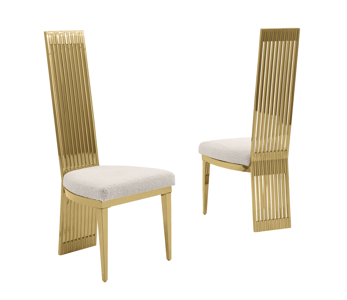 SC278 & SC279: Tall Slat Back Dining Side Chairs in Cream