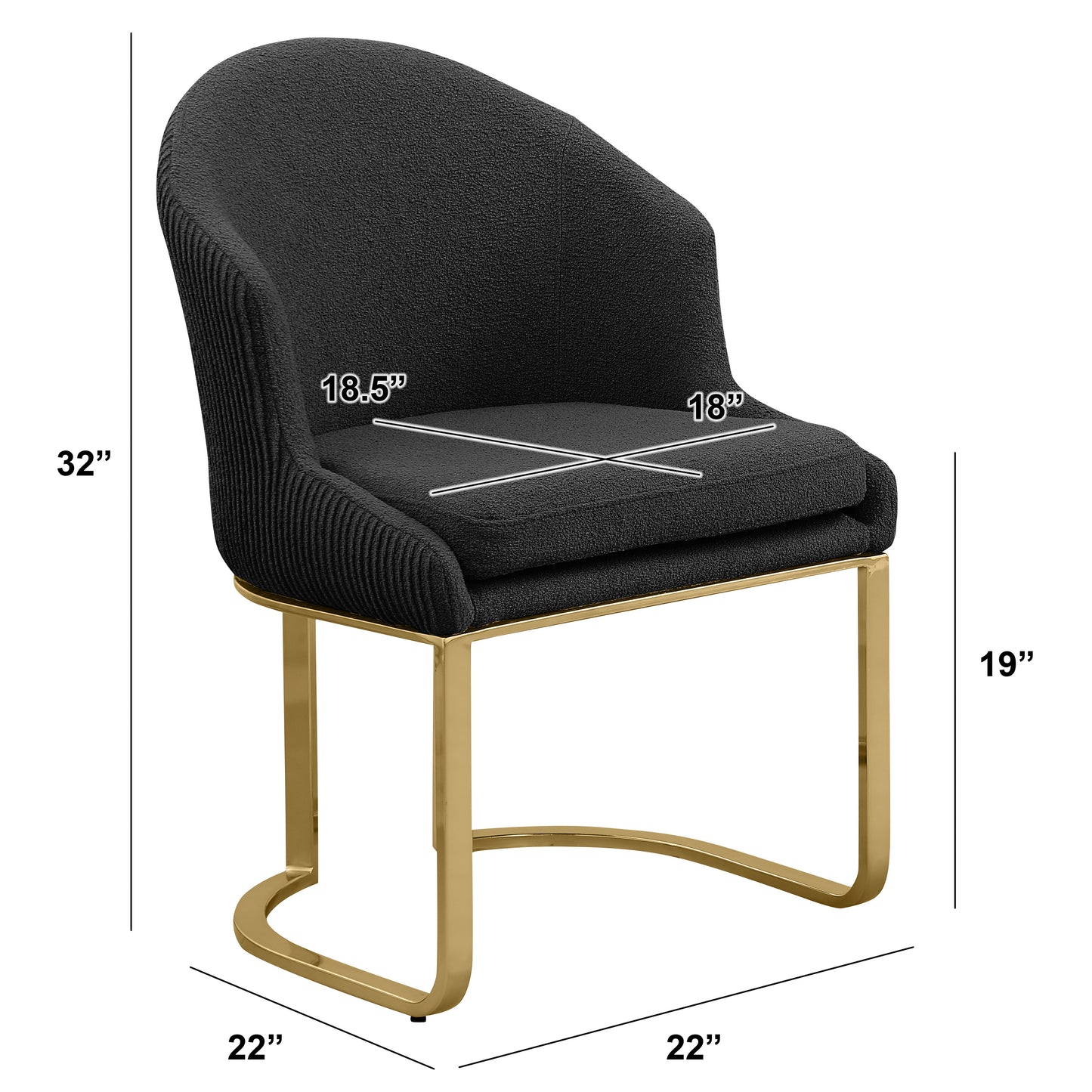 SC370-7, CH370-7, & BS370-7: Modern Teddy Upholstered Chairs with Chrome Finish Legs & Decorative Back Ring Handle (Set of 2)