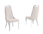 Modern Boucle Dining Chairs with Arched Silver Frame (SC410 - SC413) by Quality Living Furniture