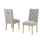 Modern Tufted Back Boucle Dining Side Chair with Polished Chrome Legs (SC570 - 7) by Quality Living Furniture