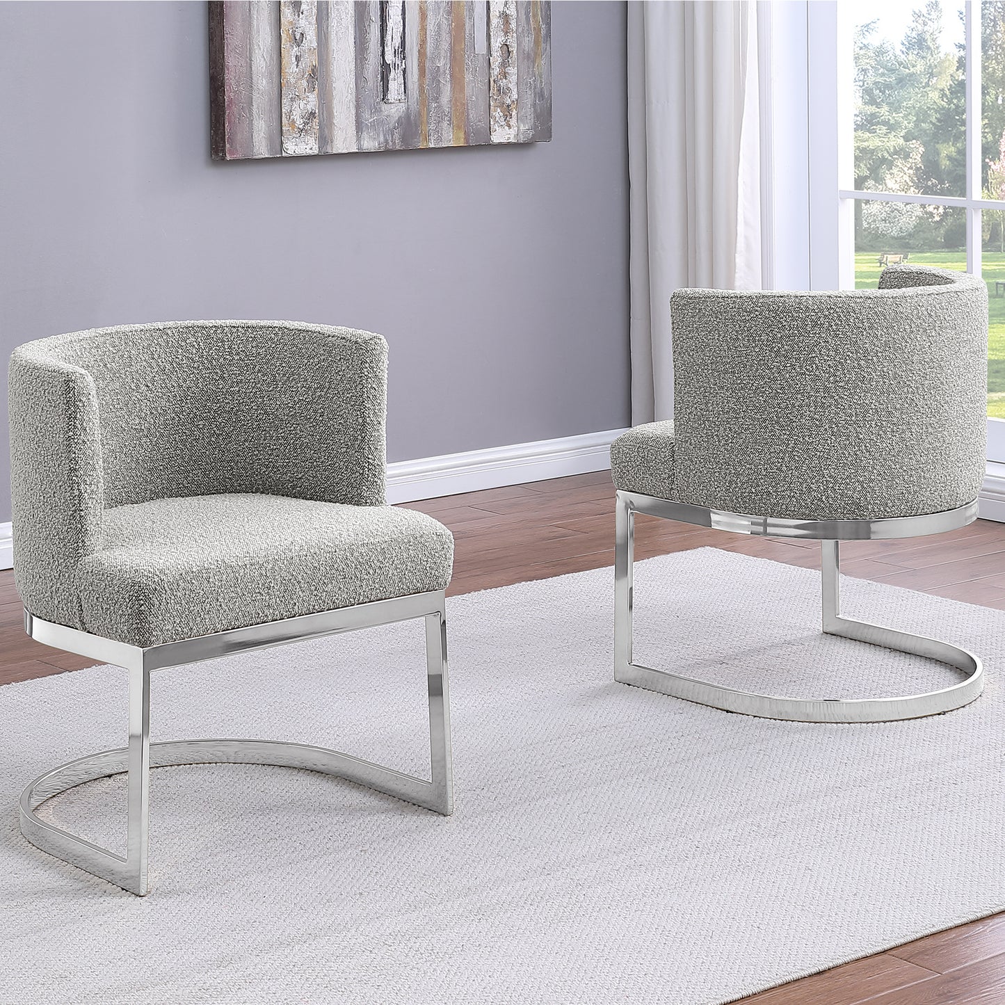 SC90-7 & SC590-7: Velvet Side Chair with Chrome Finish Legs (Set of 1)