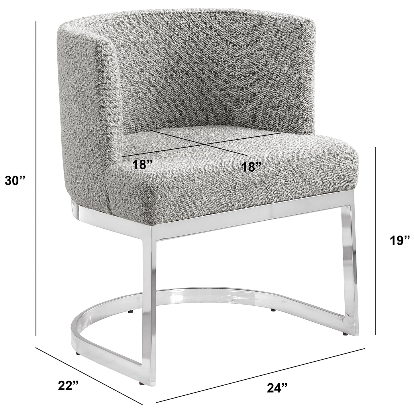 SC90-7 & SC590-7: Velvet Side Chair with Chrome Finish Legs (Set of 1)