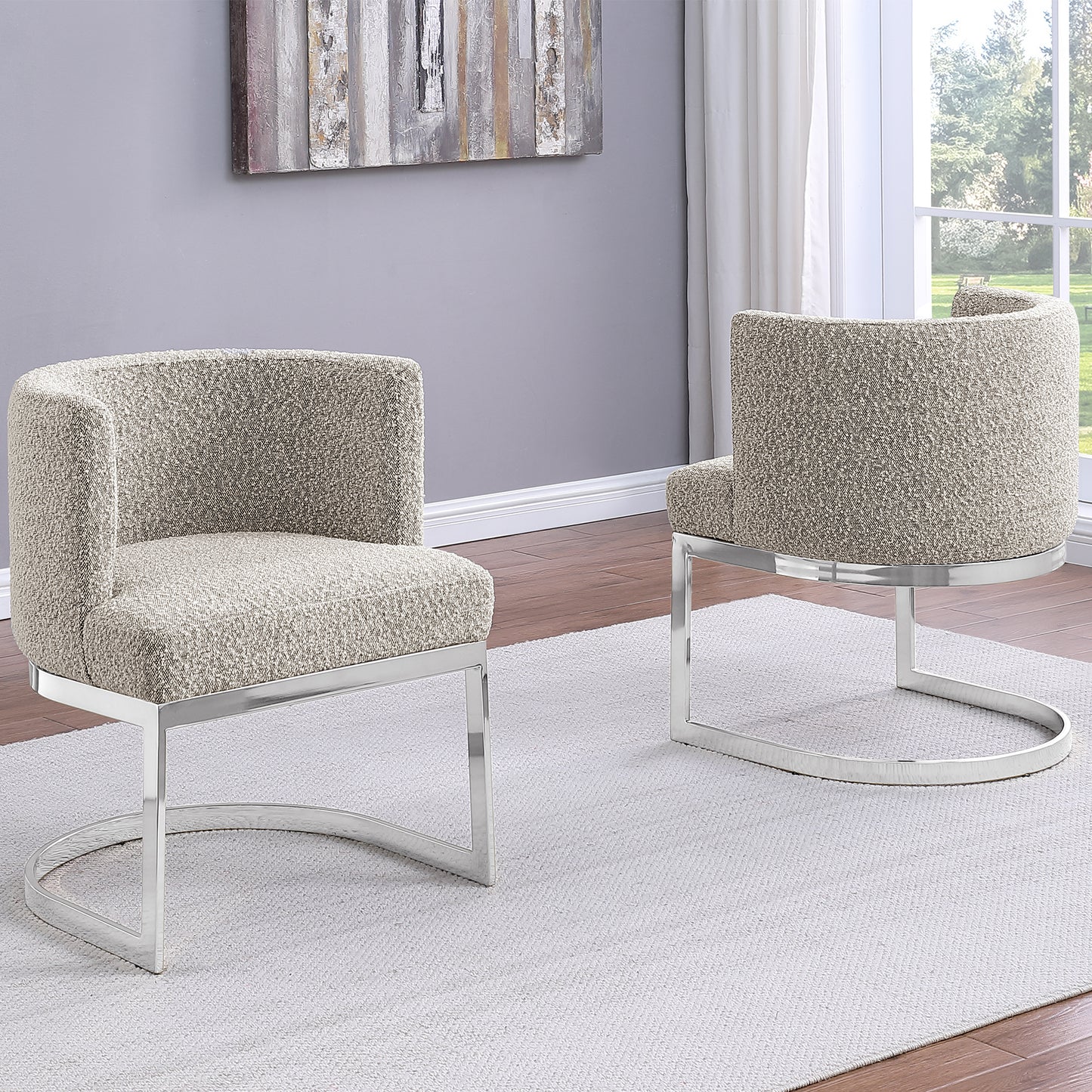 SC90-7 & SC590-7: Velvet Side Chair with Chrome Finish Legs (Set of 1)