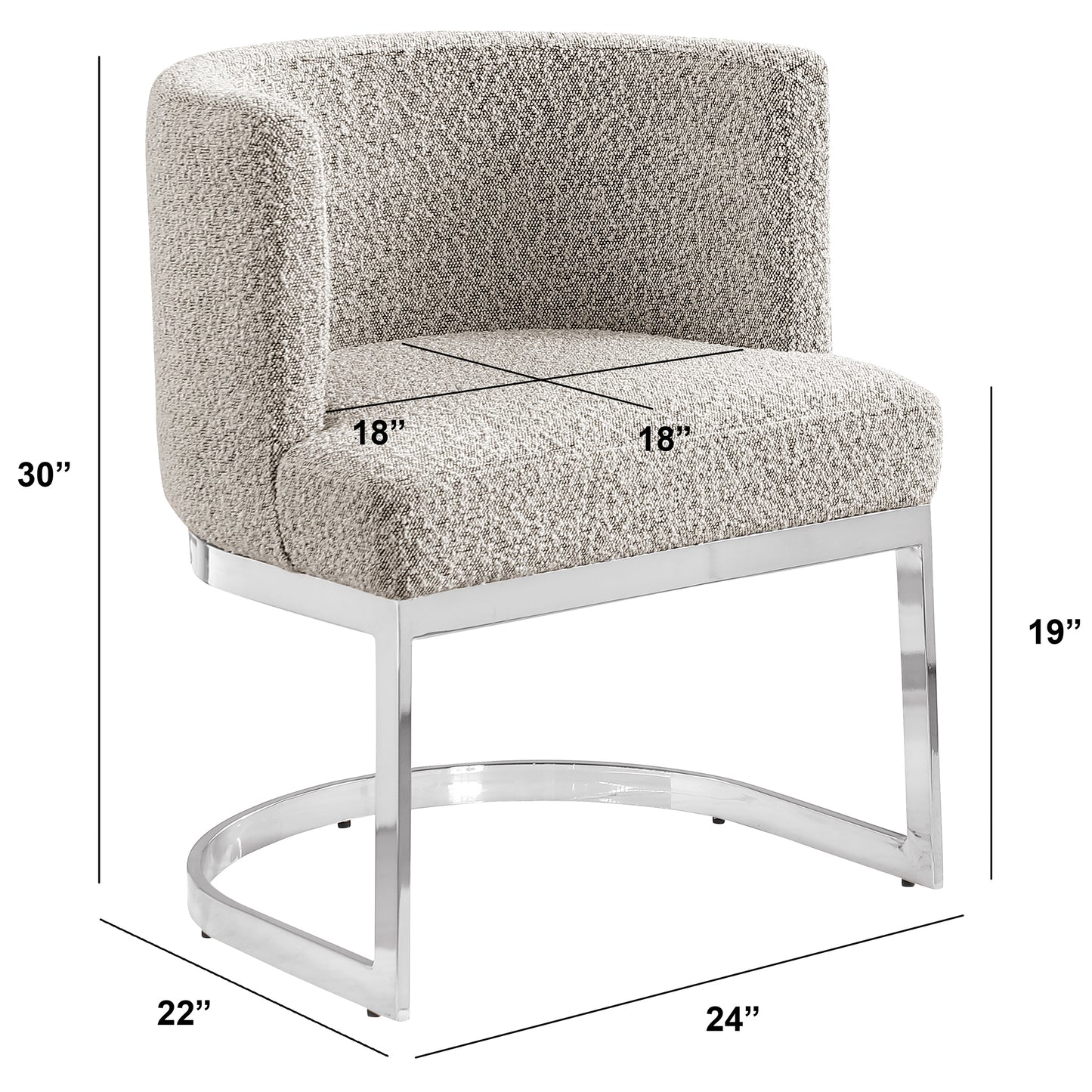 SC90-7 & SC590-7: Velvet Side Chair with Chrome Finish Legs (Set of 1)
