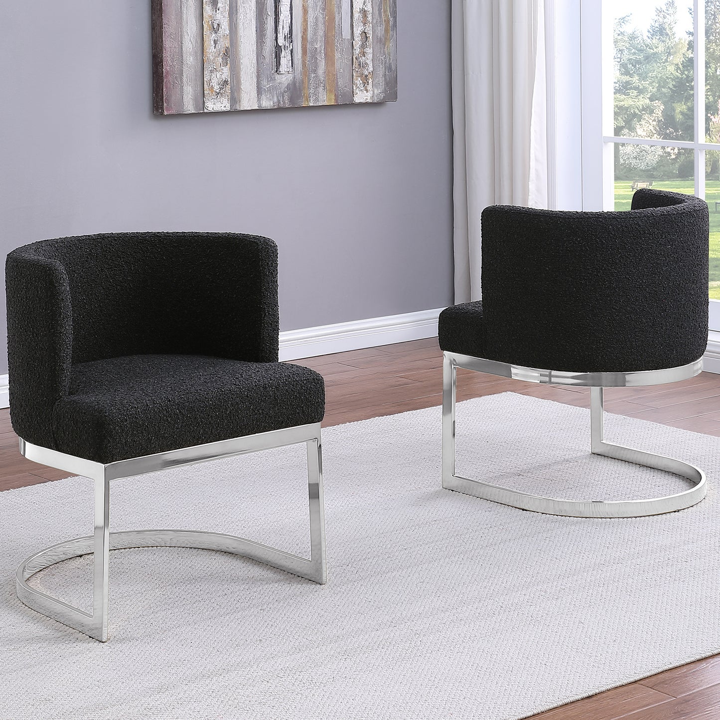 SC90-7 & SC590-7: Velvet Side Chair with Chrome Finish Legs (Set of 1)