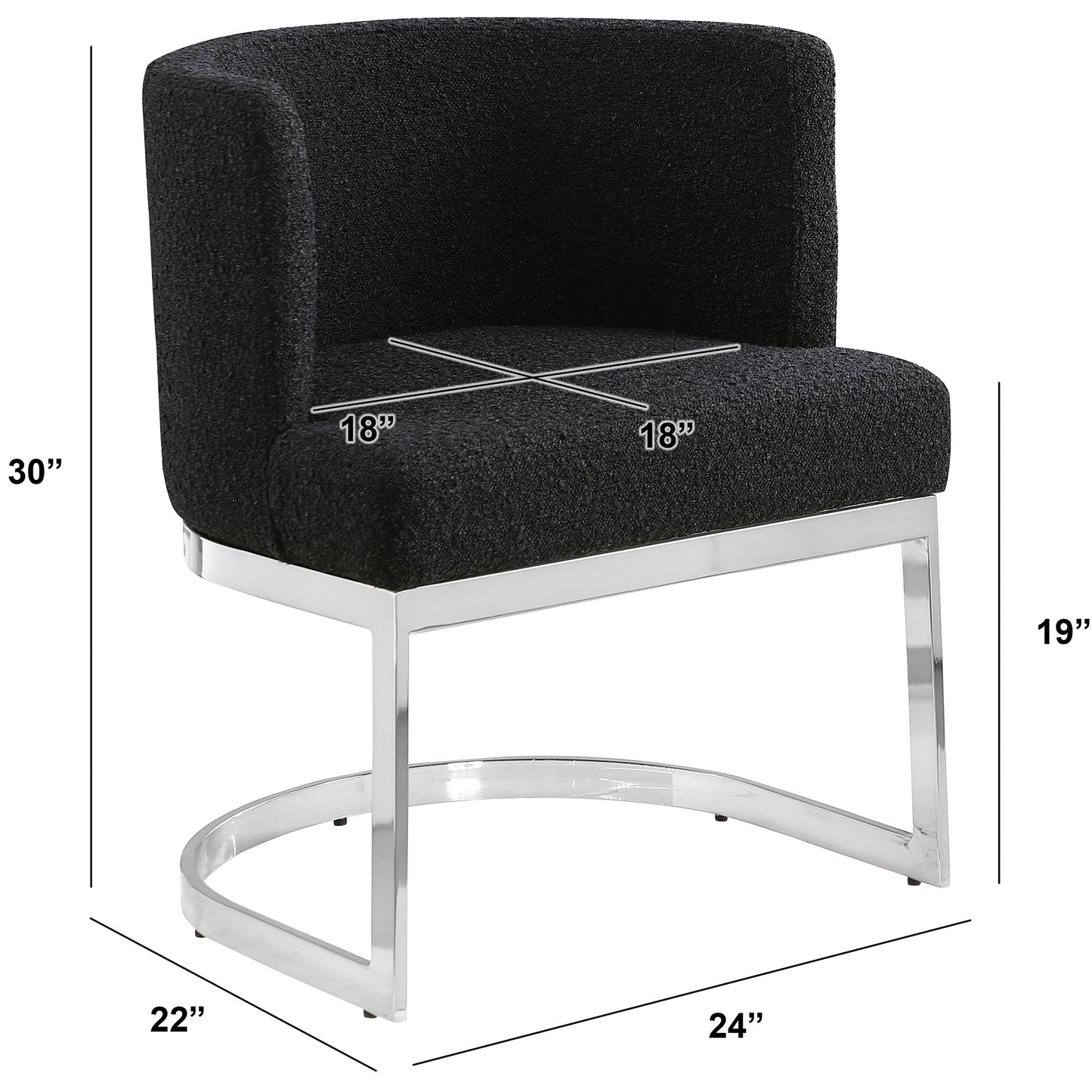 SC90-7 & SC590-7: Velvet Side Chair with Chrome Finish Legs (Set of 1)