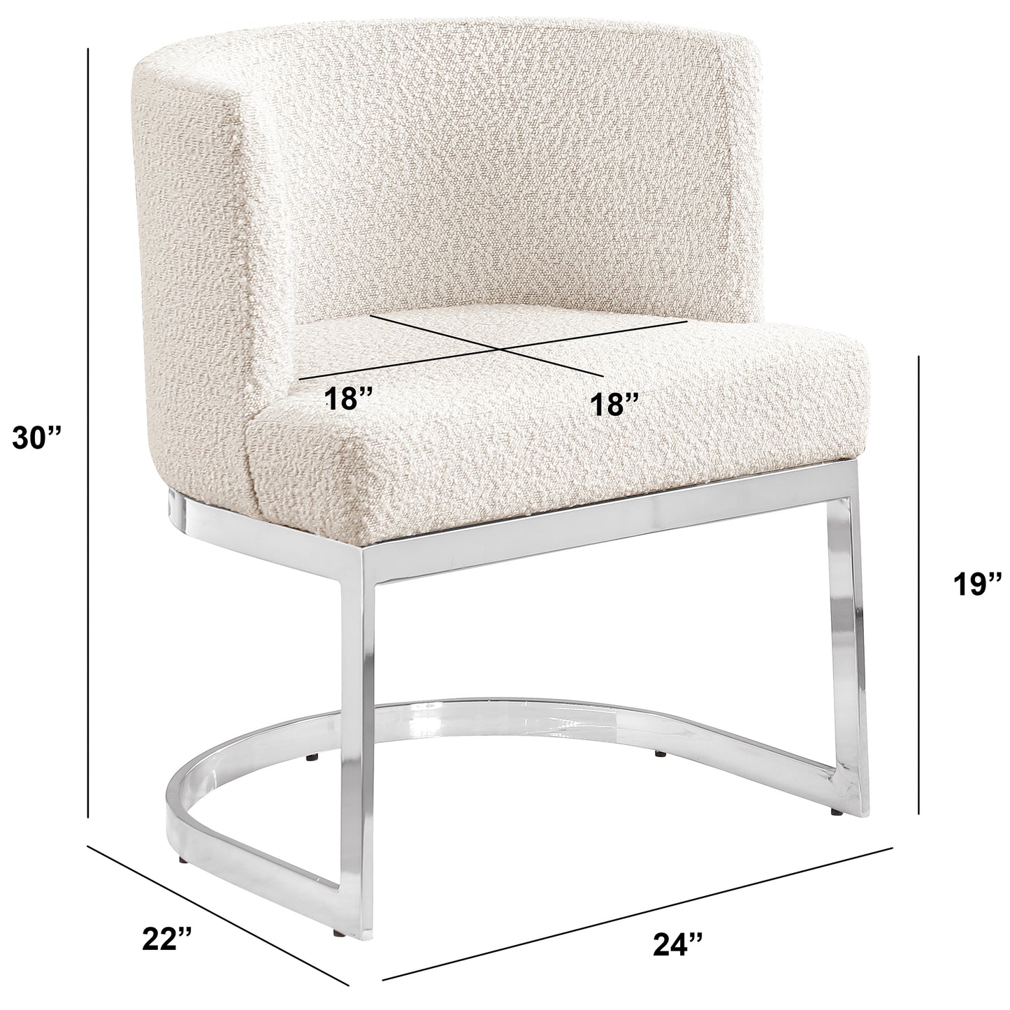 SC90-7 & SC590-7: Velvet Side Chair with Chrome Finish Legs (Set of 1)