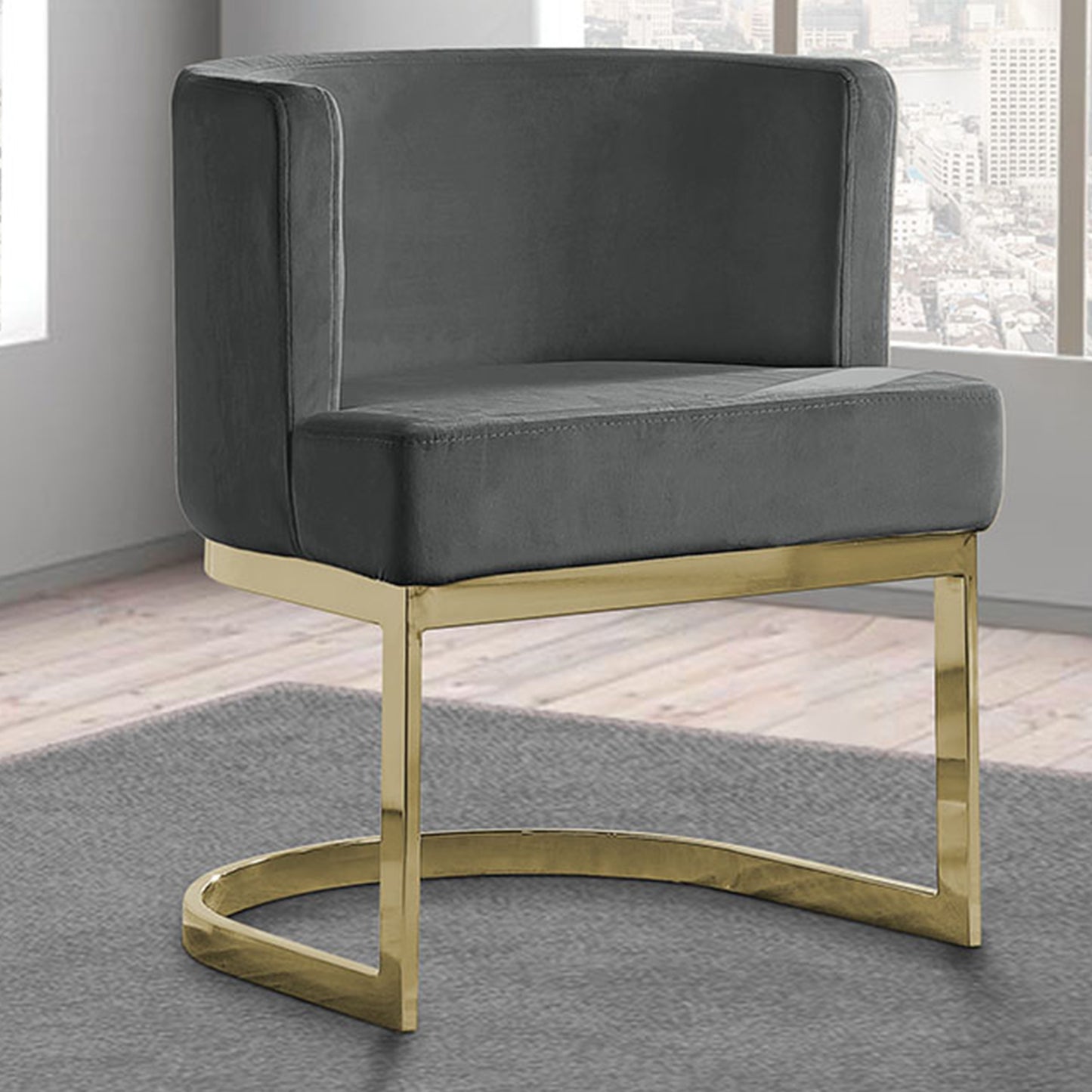 SC90-7 & SC590-7: Velvet Side Chair with Chrome Finish Legs (Set of 1)