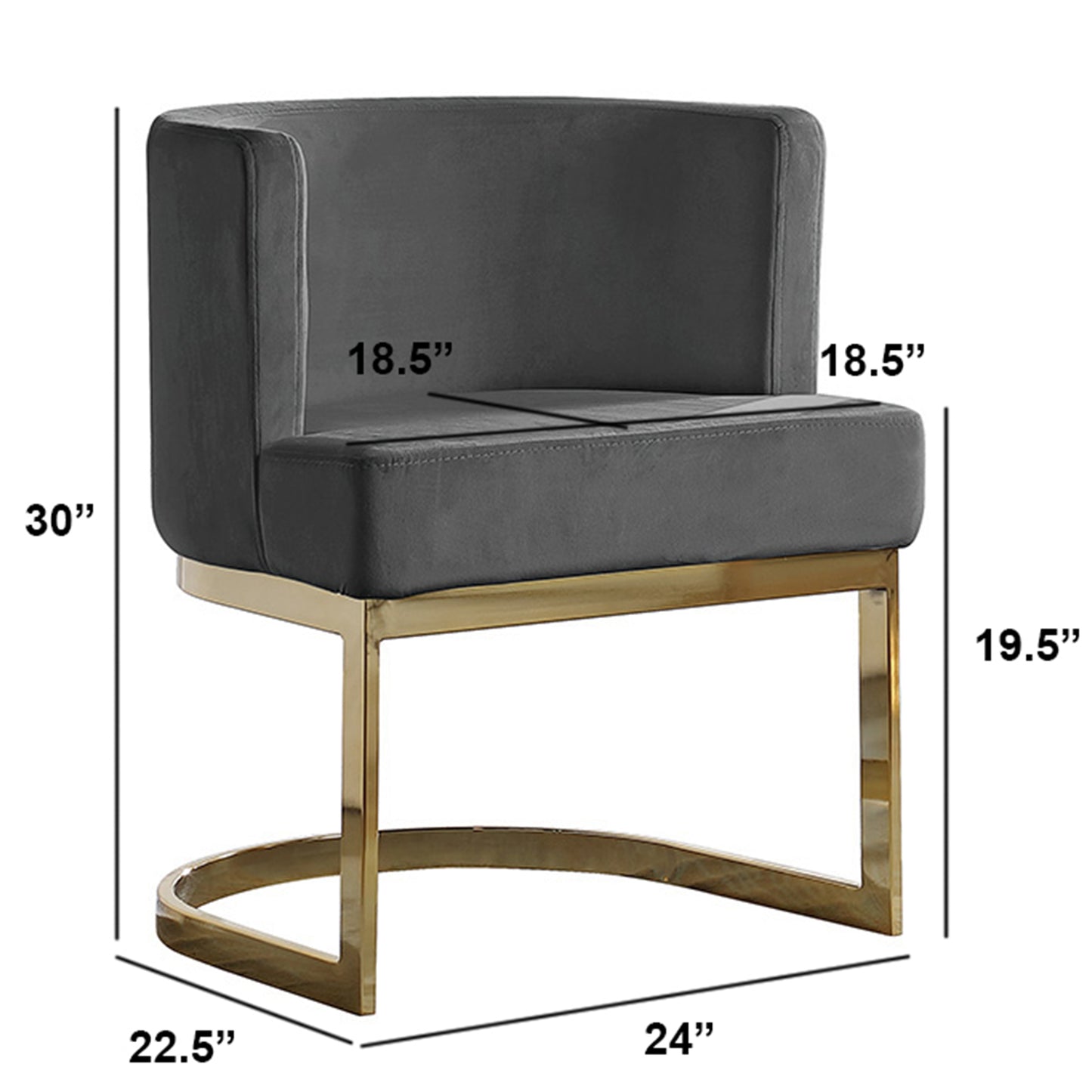 SC90-7 & SC590-7: Velvet Side Chair with Chrome Finish Legs (Set of 1)