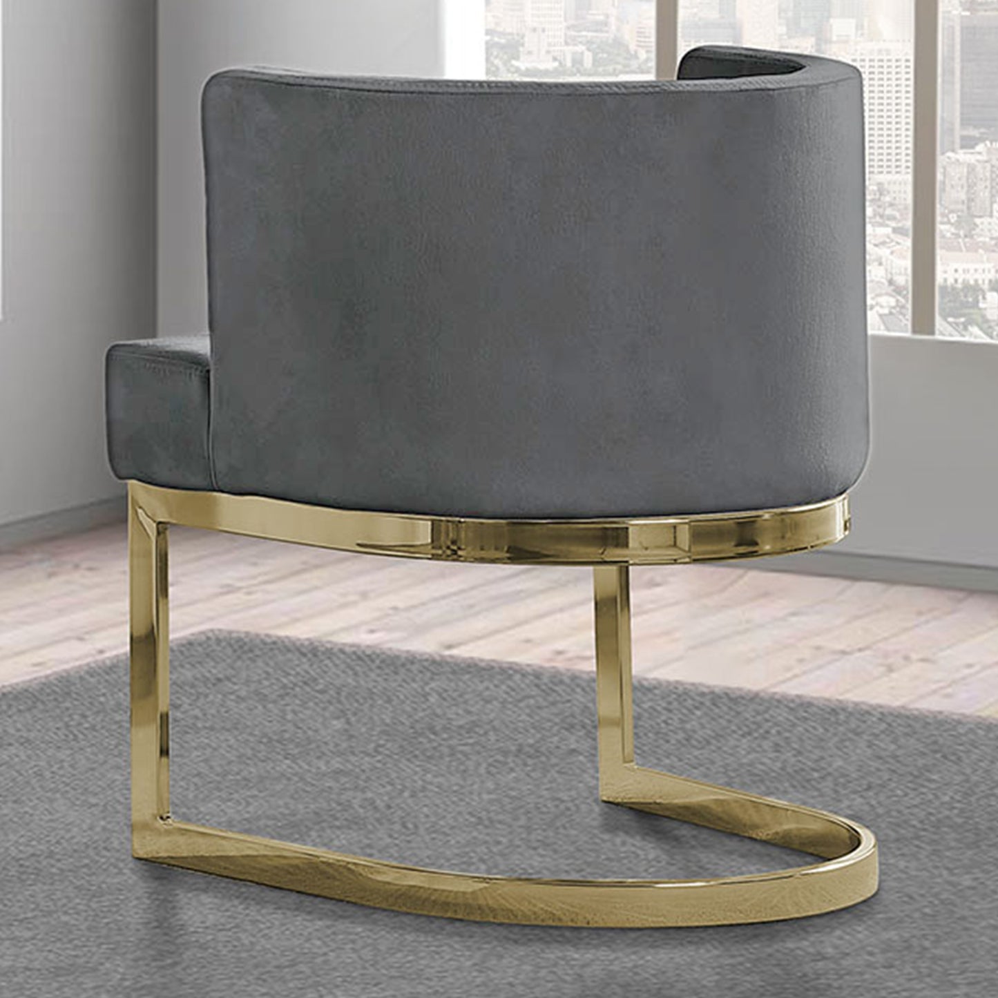 SC90-7 & SC590-7: Velvet Side Chair with Chrome Finish Legs (Set of 1)