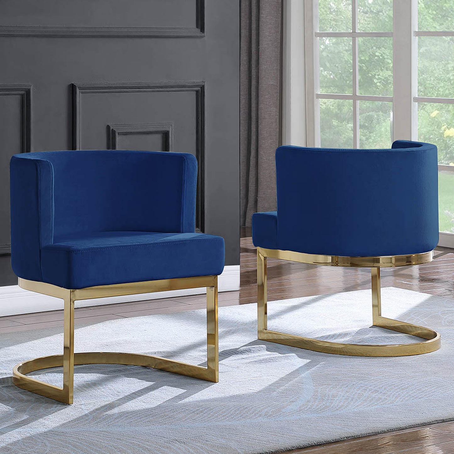 SC90-7 & SC590-7: Velvet Side Chair with Chrome Finish Legs (Set of 1)